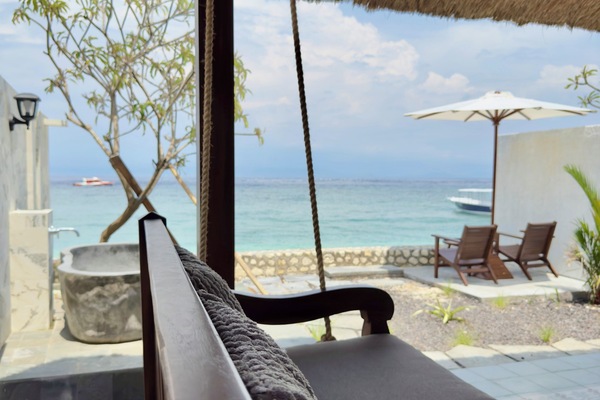 Rom – executive, 1 kingsize-seng, strandutsikt | Terrasse/patio