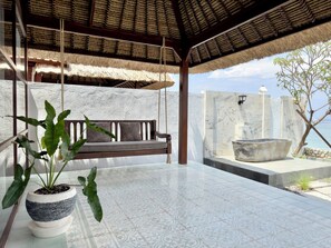 Outdoor banquet area