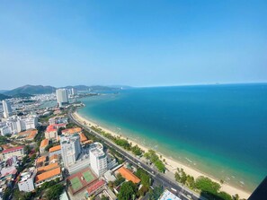 Departamento, 2 habitaciones, vista parcial al mar | Vista del balcón