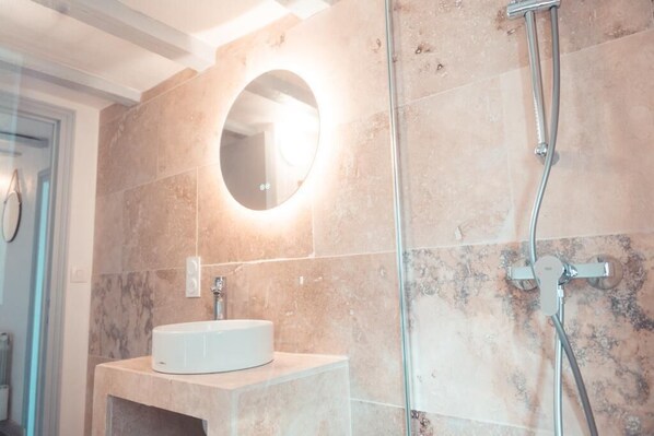 Shower, hair dryer