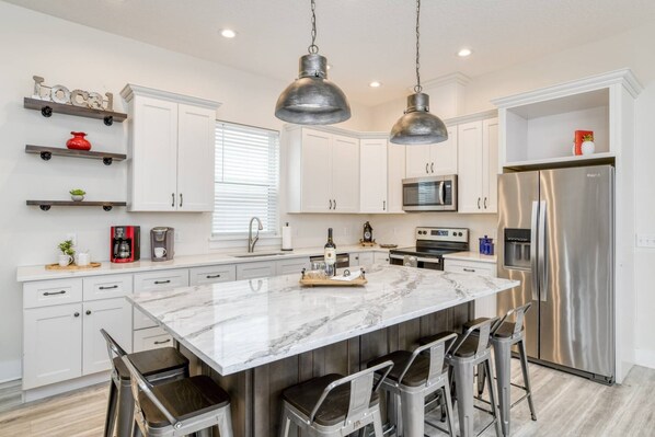 Fridge, microwave, oven, stovetop - Walk Everywhere Downtown! New Construction, Game Room, Private Fenced Yard, $300 in Free Tickets (St. Augustine)