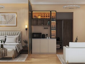 Suite de lujo, balcón, vista a la montaña | 1 habitación, insonorización y wifi gratis 