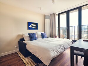 Departamento, 1 habitación, balcón | Ropa de cama de alta calidad y caja de seguridad en la habitación 