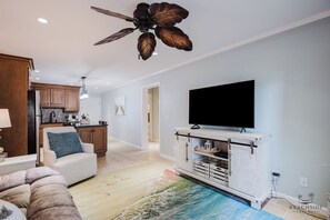 Smart TV, video library - 2C Beachwood - oceanfront, in-unit washer and dryer (Hilton Head Island)