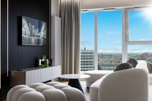 Comfort studio, sauna, uitzicht op rivier | Uitzicht op de stad