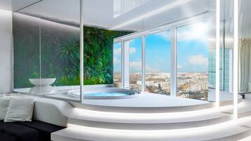 Apartemen Eksekutif, 2 kamar tidur, hot tub | Dilengkapi dengan perabotan berbeda-beda dan Wi-Fi gratis