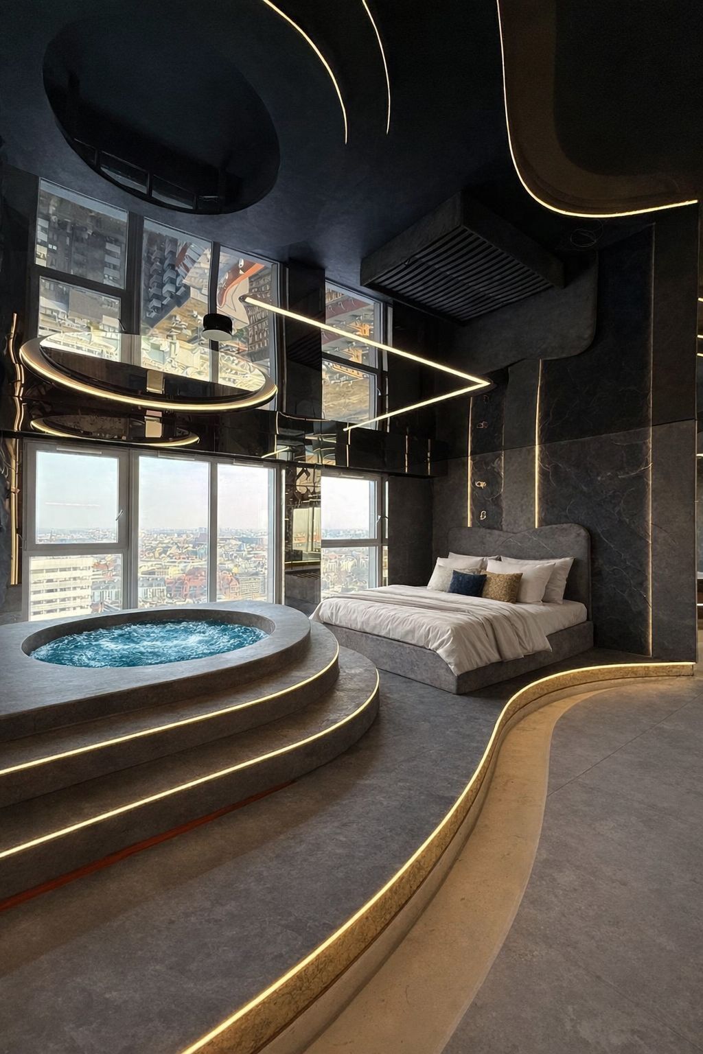 Apartemen Elite, hot tub | Area keluarga | TV layar datar