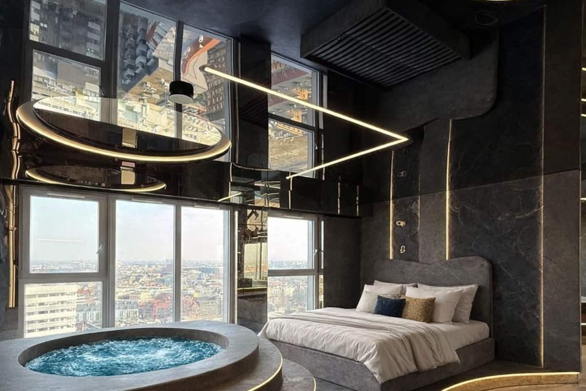 Apartemen Elite, hot tub | Area keluarga | TV layar datar