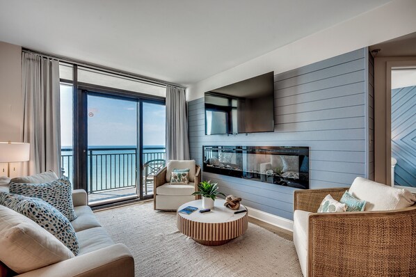 TV, DVD player, stereo