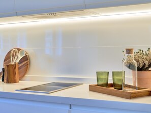 Fridge, microwave, coffee/tea maker, toaster