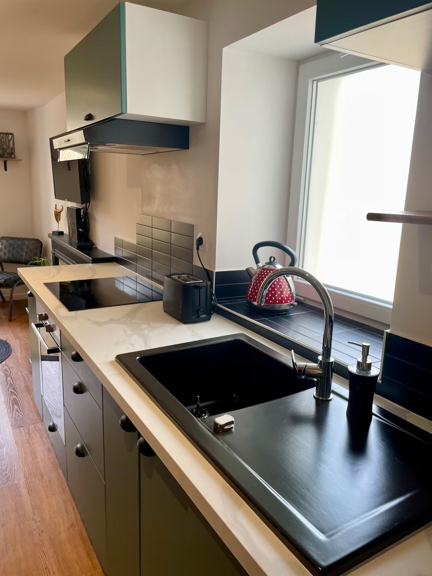 Kühlschrank, Mikrowelle, Ofen, Herdplatte