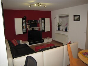 Smart TV, DVD player, books, stereo - Fully equipped vacation apartment near Frankfurt with private entrance/parking (Bad Vilbel)