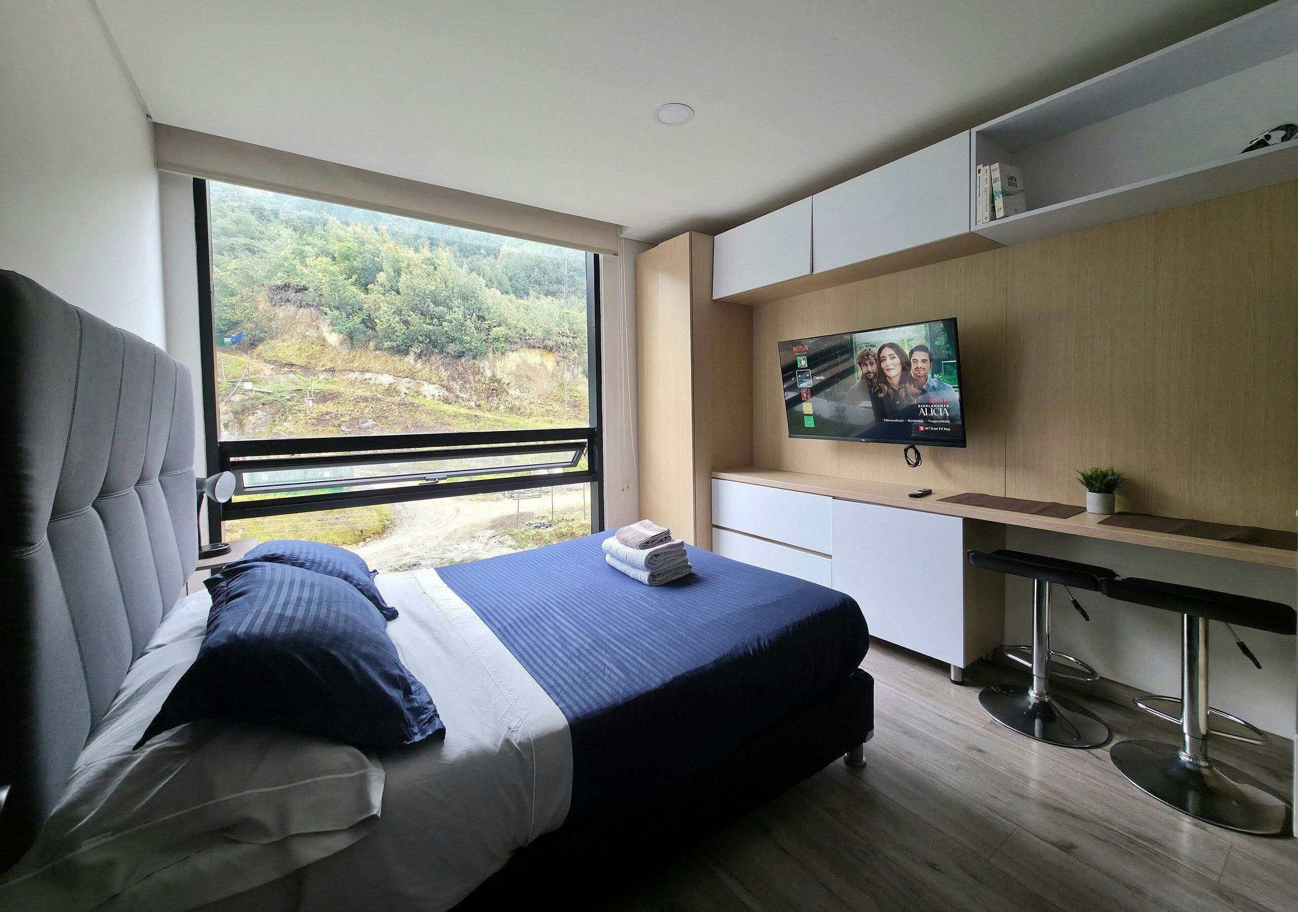 1 slaapkamer, een strijkplank/strijkijzer, internet, beddengoed