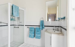 Hair dryer, towels
