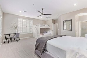 4 bedrooms, iron/ironing board, travel cot, WiFi