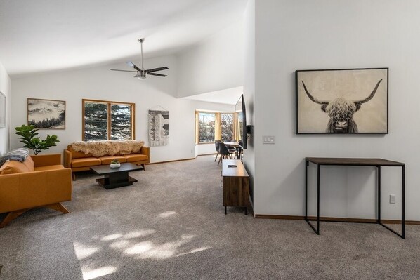 TV, fireplace, ping pong