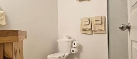 Serviettes fournies, savon, papier toilette