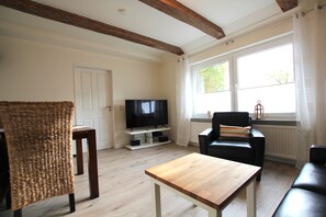 TV connectée, livres, chaîne hi-fi