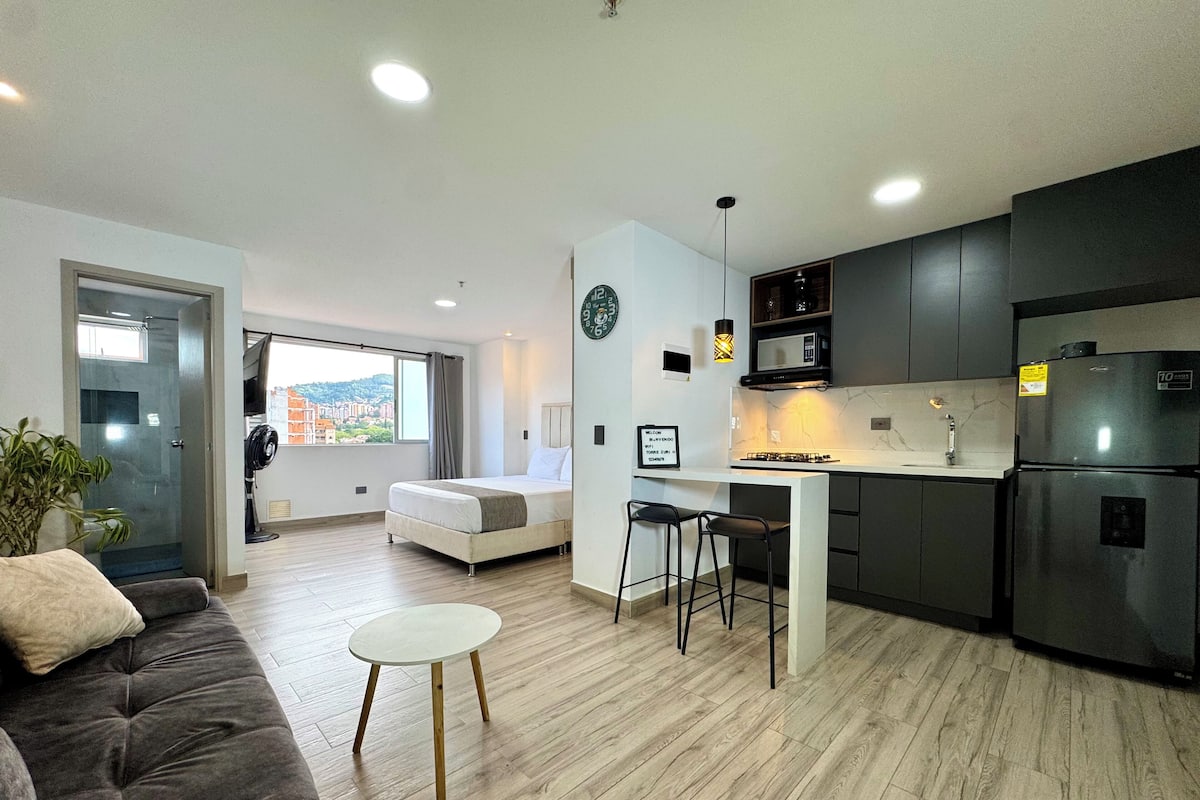 Estudio Deluxe, 1 habitación, vistas a la ciudad | 1 dormitorio, ropa de cama de alta calidad, wifi gratis y ropa de cama
