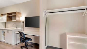 Premium bedding, laptop workspace, iron/ironing board, free WiFi