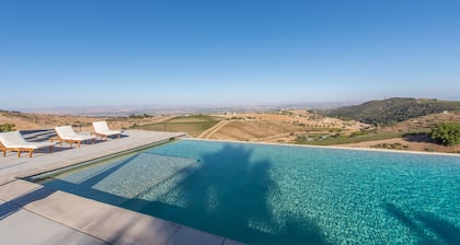 Hilltop House with Vineyard, Infinity Pool, and Panoramic Views
