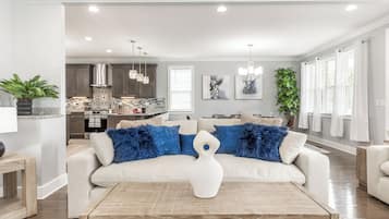 Smart TV, fireplace, video games, books