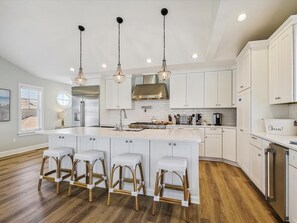 Fridge, microwave, oven, stovetop - Beachside Luxury | Spacious 7BR | Chic Design (Bethany Beach)