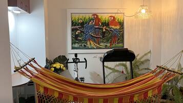 Family Apartment | Living area | 40-inch Smart TV with digital channels, printers