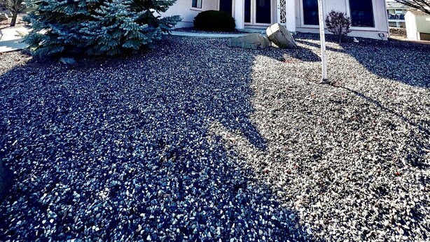 A house with a gravel driveway, a snow-covered evergreen tree, and a clear blue sky. - Spacious Prescott Home w/Fenced Yard & Central Loc (Prescott)