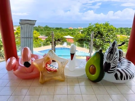 Pool. Cozy 1-bedroom apartment in fantastic St. Mary Parish with AC, WiFi & Oceanviews