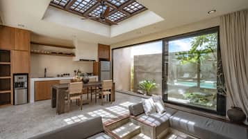 Villa, 2 Bedrooms, Patio, Pool View | Private kitchen | Fridge, stovetop, espresso maker, cookware/dishes/utensils