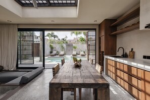 Villa, 2 Bedrooms, Patio, Pool View | Private kitchen