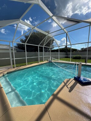 Outdoor pool, a heated pool