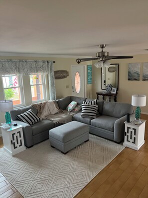 Smart TV, DVD player, books, video library