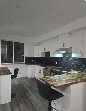 Fridge, oven, stovetop, dishwasher