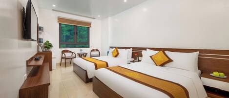 Family Double or Twin Room, Air conditioning, Mountain View | Premium bedding, down duvets, memory-foam beds, minibar