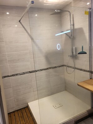 Dusche, Haartrockner, Handtücher