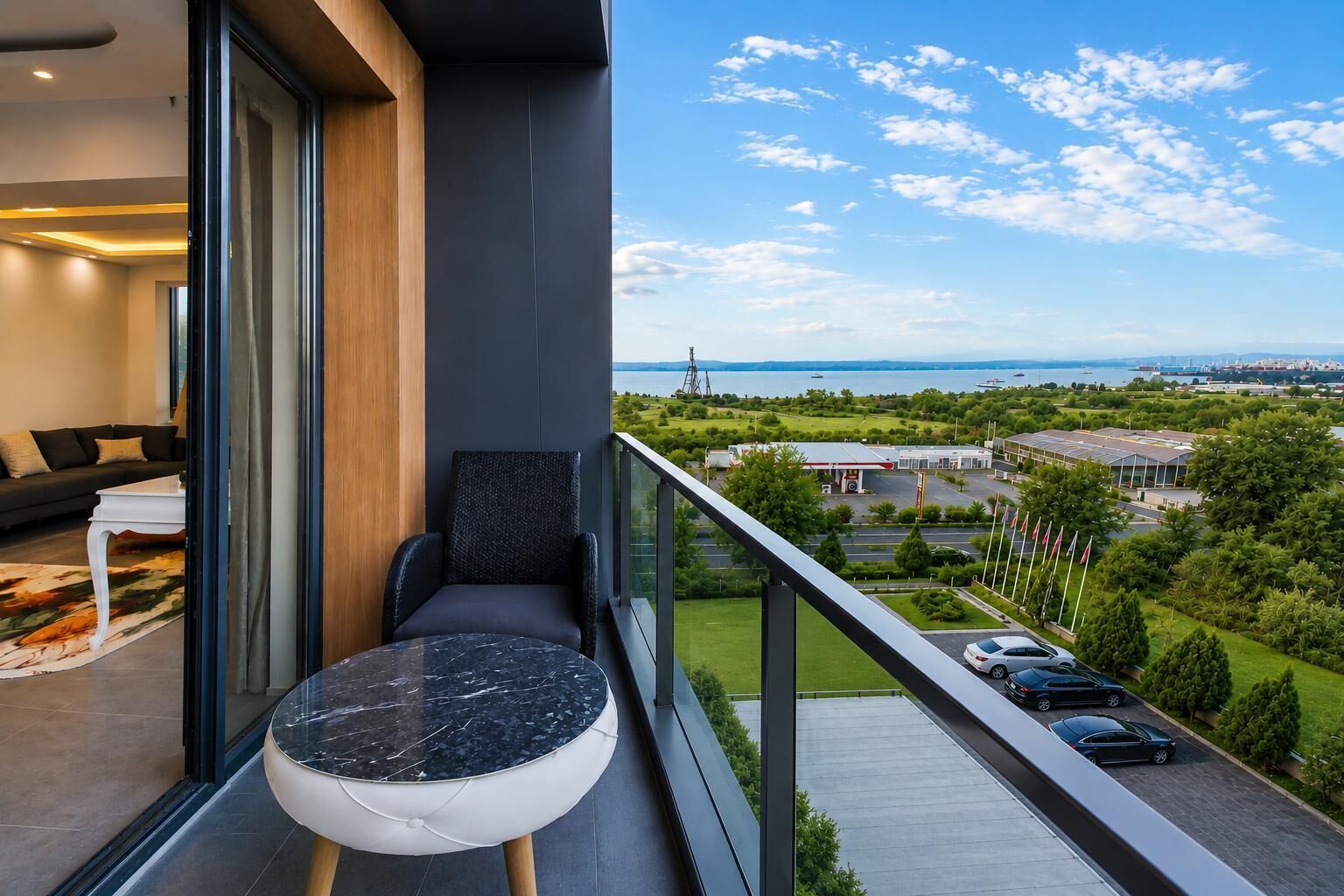 Family Quadruple Room, Balcony, Sea View | Memory-foam beds, in-room safe, desk, laptop workspace