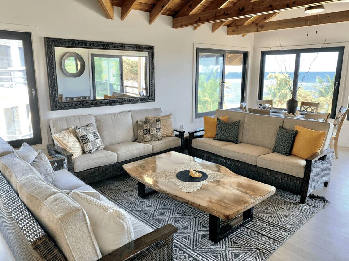 Deluxe Villa, 3 Bedrooms, Ocean View | Living area