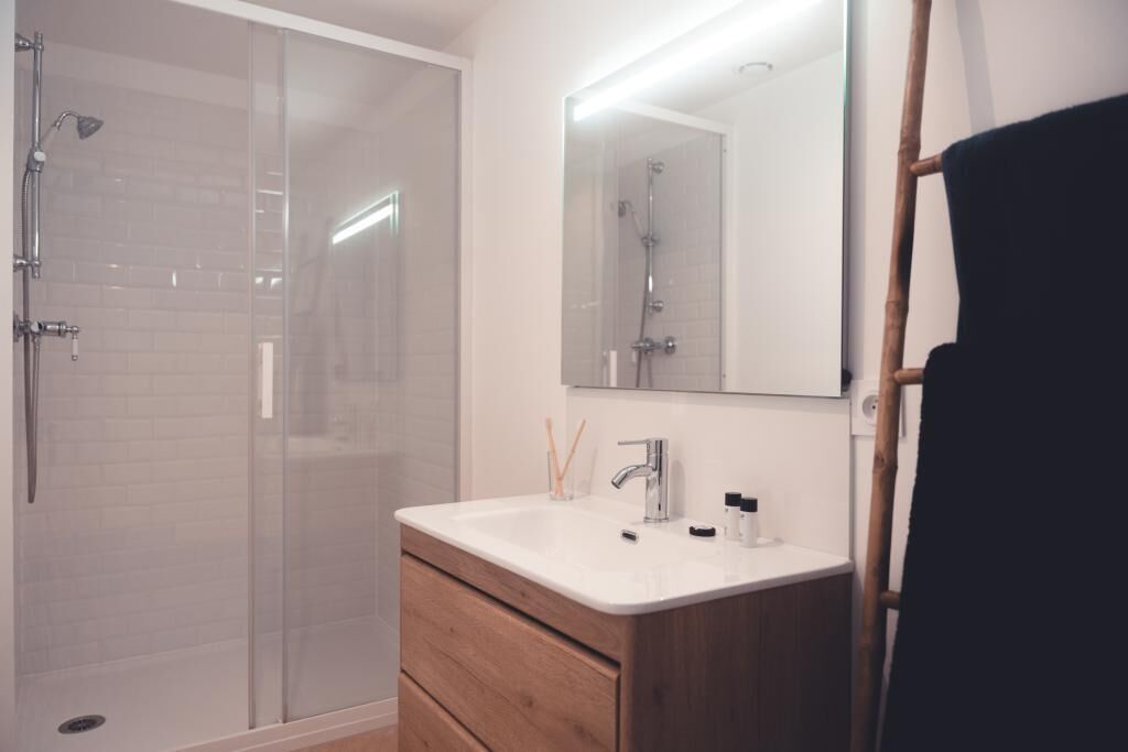 Shower, hair dryer
