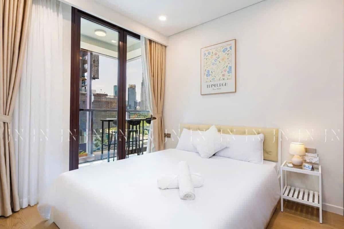 Apartamento superluxo, vista para a cidade | Roupas de cama de algodão egípcio, roupas de cama premium