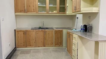 Fridge, microwave, electric kettle, blender