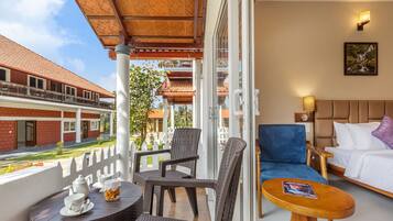 Classic Double Room, Balcony, Garden View | Blackout curtains, bed sheets