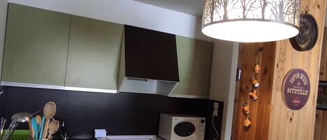 Microwave, oven, stovetop, coffee/tea maker