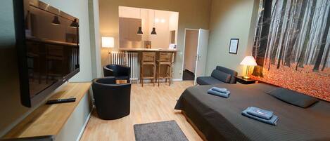 1 chambre, lit parapluie, Wi-Fi gratuit, draps fournis