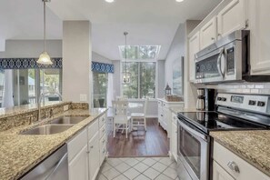 Fridge, microwave, stovetop, dishwasher