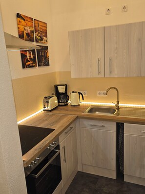 Fridge, oven, stovetop, dishwasher - WohnTraum zur alten Post, old town, sauna (Meißen)