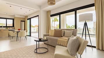 Apartment, 2 Bedrooms, Balcony, City View | Living room