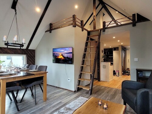 Modern lodge by the nature