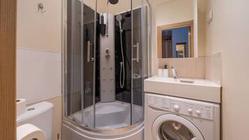 Free toiletries, hair dryer, towels, toilet paper